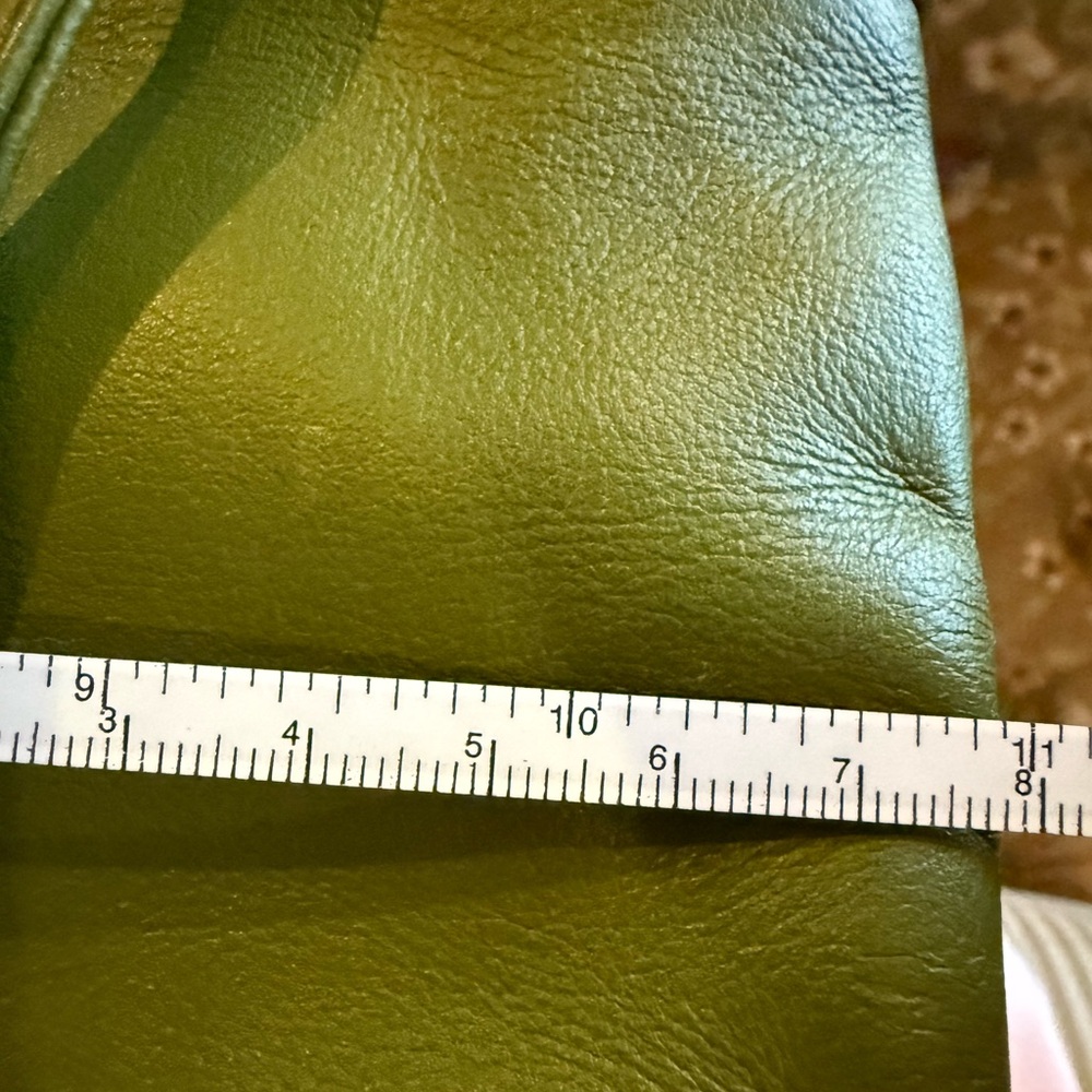 Anne Klein Leather Shoulder Bag Olive Green & Gold Hardware Vintage - Picture 12 of 13